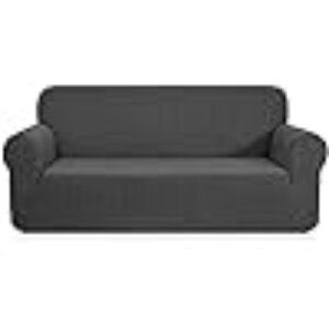 Fancy Linen Stella Stretch Fabric Sofa Slipcover Sofa Cover Solid Gray